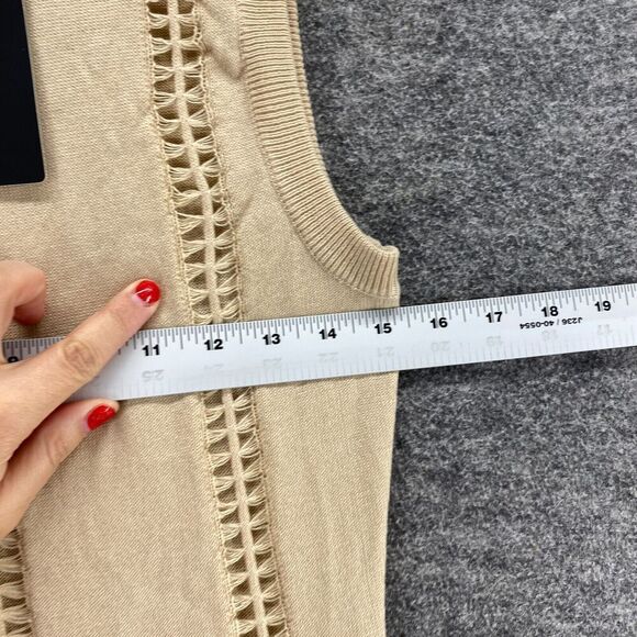 New PRETTYLITTLETHING Dress Women 10 Beige Sheath Midi Crew Neck Sleeveless - Picture 10 of 12